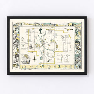 Vintage Map of Denver, Colorado 1945