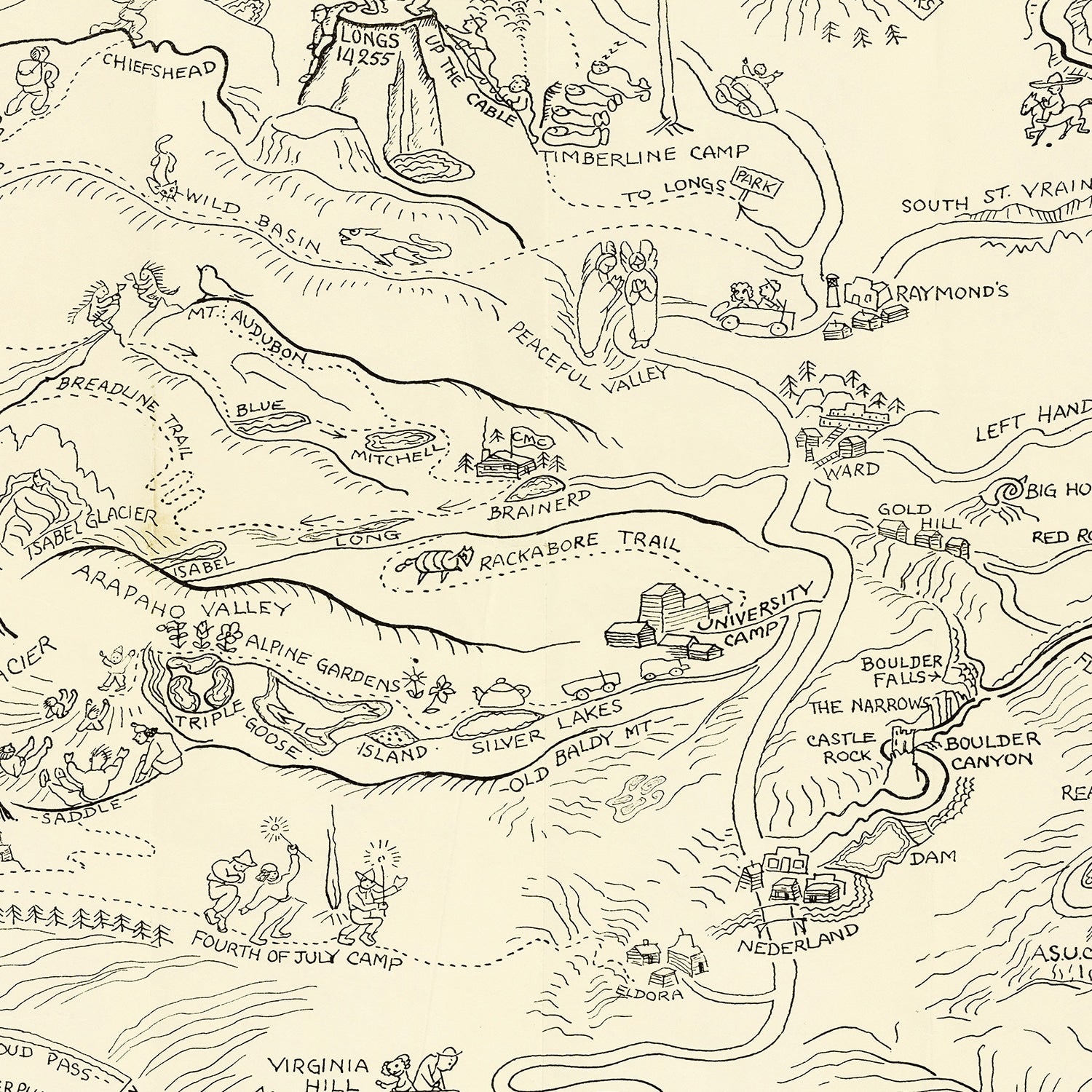 Vintage University of Colorado Map 1940