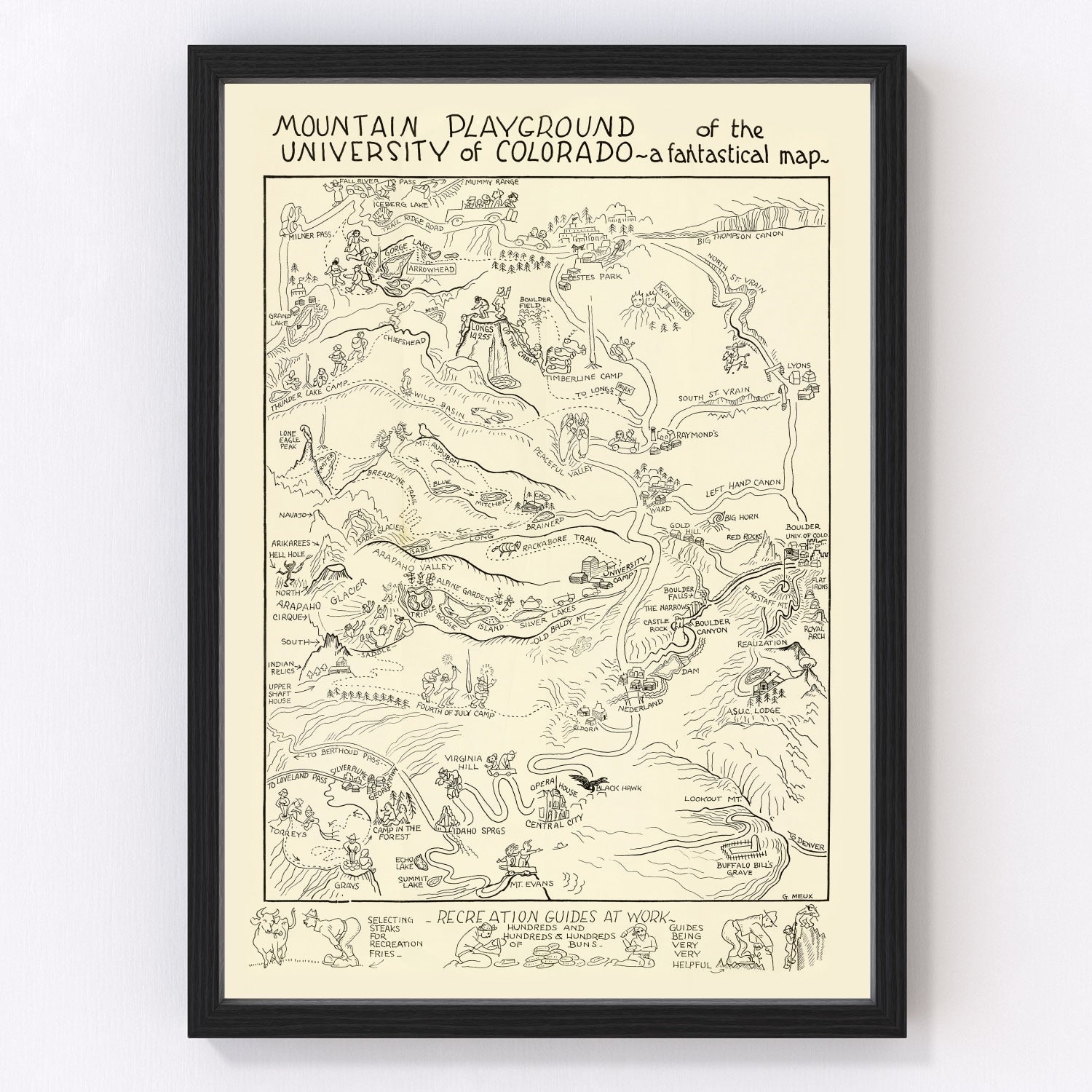 Vintage University of Colorado Map 1940