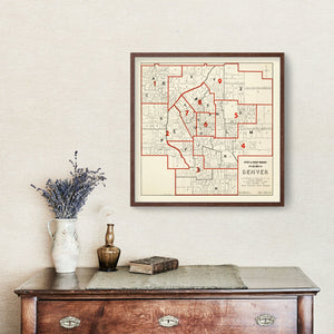 Vintage Map of Denver County, Colorado 1937