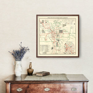 Vintage Railroad Map of Denver 1933