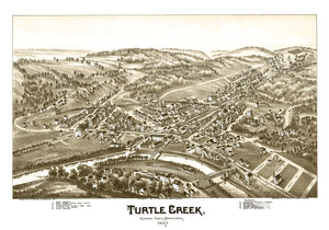 Vintage Map of Turtle Creek, Pennsylvania 1897