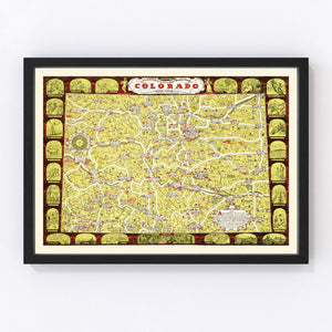 Vintage Map of Colorado 1930