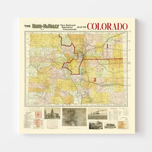 Vintage Map of Colorado 1910