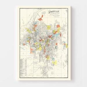 Vintage Leadville Mining District Map 1901