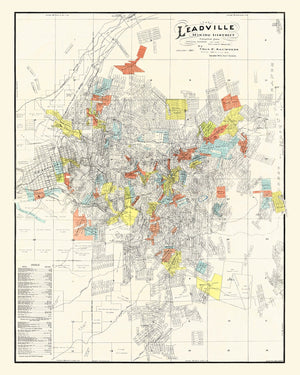 Vintage Leadville Mining District Map 1901