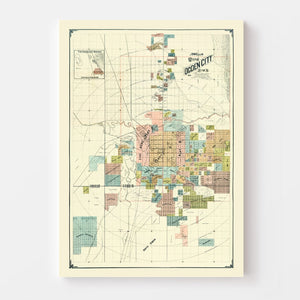 Vintage Map of Ogden, Utah 1891
