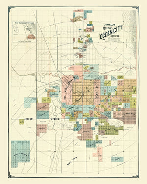 Vintage Map of Ogden, Utah 1891
