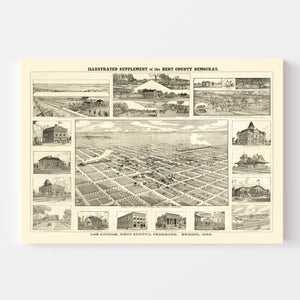 Vintage Map of Las Animas, Colorado 1888