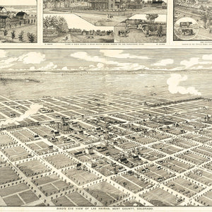 Vintage Map of Las Animas, Colorado 1888