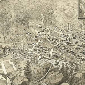 Vintage Map of Deadwood, South Dakota 1884