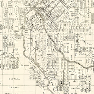 Vintage Map of Denver, Colorado 1882