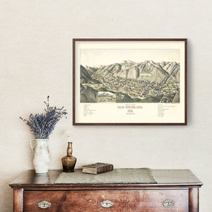 Vintage Map of Idaho Springs, Colorado 1882