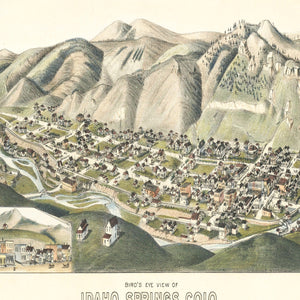 Vintage Map of Idaho Springs, Colorado 1882