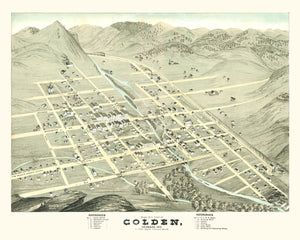 Vintage Map of Golden, Colorado 1873