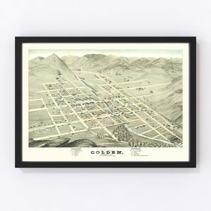 Vintage Map of Golden, Colorado 1873
