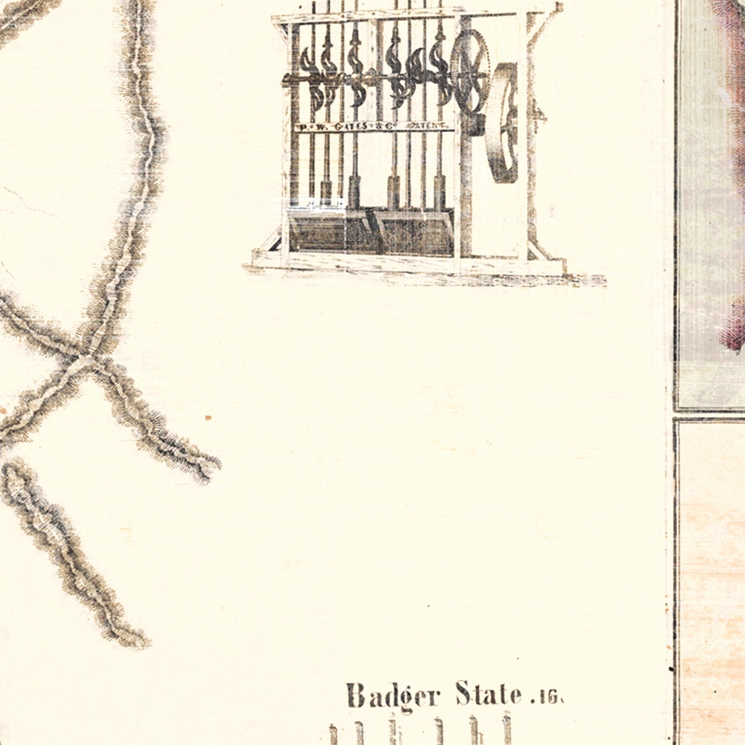 Vintage Rocky Mountain Gold Regions Map 1861