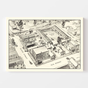 Vintage Map of Denver, Oklahoma 1860