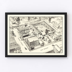 Vintage Map of Denver, Oklahoma 1860
