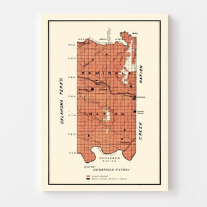 Vintage Seminole Nation Map 1903