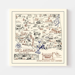 Vintage Map of Oklahoma 1940