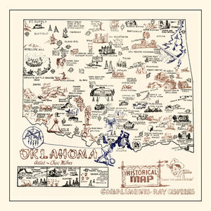 Vintage Map of Oklahoma 1940