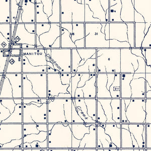 Vintage Map of Tillman County, Oklahoma 1936