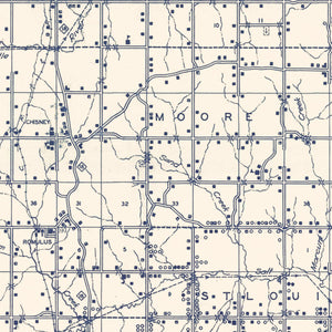 Vintage Map of Pottawatomie County, Oklahoma 1936