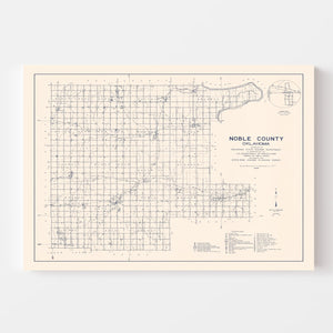 Vintage Map of Noble County, Oklahoma 1936