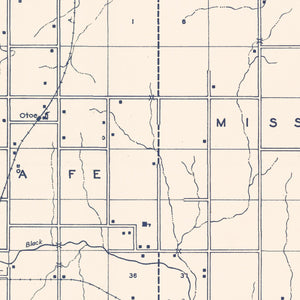 Vintage Map of Noble County, Oklahoma 1936