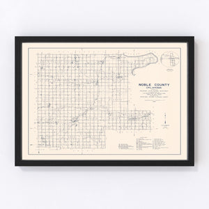 Vintage Map of Noble County, Oklahoma 1936