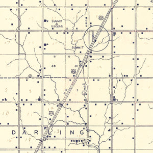 Vintage Map of Muskogee County, Oklahoma 1936