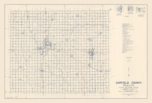 Vintage Map of Garfield County, Oklahoma 1936
