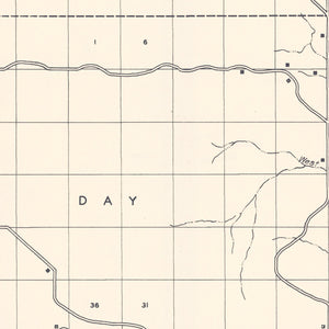 Vintage Map of Ellis County, Oklahoma 1936