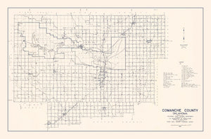 Vintage Map of Comanche County, Oklahoma 1936