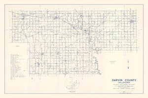 Vintage Map of Garvin County, Oklahoma 1936