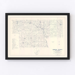 Vintage Map of Garvin County, Oklahoma 1936