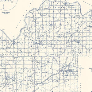 Vintage Map of Haskell County, Oklahoma 1936