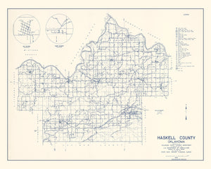 Vintage Map of Haskell County, Oklahoma 1936