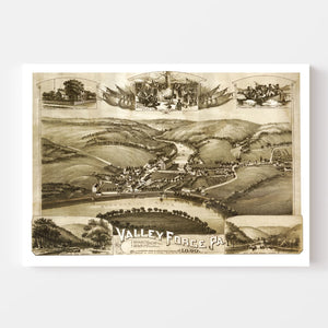 Vintage Map of Valley Forge, Pennsylvania 1890