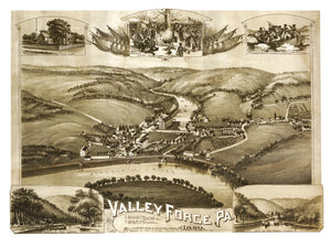 Vintage Map of Valley Forge, Pennsylvania 1890