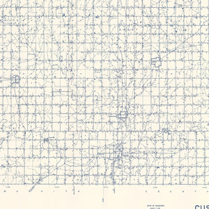 Vintage Map of Custer County, Oklahoma 1936