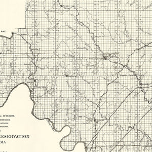 Vintage Osage Indian Reservation Map 1917