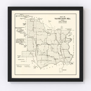 Vintage Map of Wagoner County, Oklahoma 1915