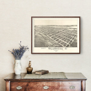 Vintage Map of Oklahoma City, Oklahoma 1890