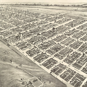 Vintage Map of Oklahoma City, Oklahoma 1890