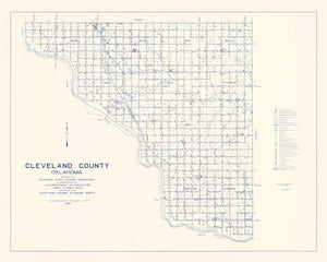 Vintage Map of Cleveland County, Oklahoma 1936