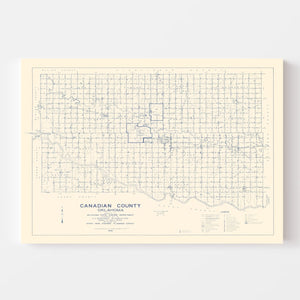 Vintage Map of Canadian County, Oklahoma 1936