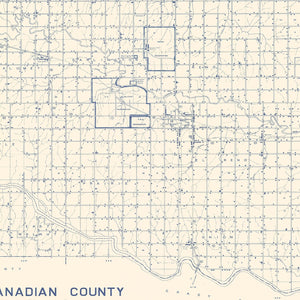 Vintage Map of Canadian County, Oklahoma 1936