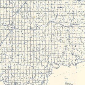 Vintage Map of Bryan County, Oklahoma 1936